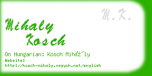 mihaly kosch business card